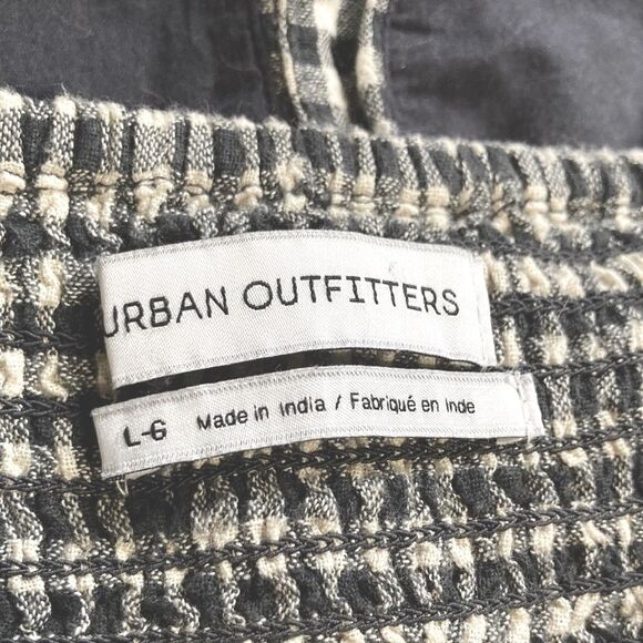 URBAN OUTFITTERS Rita Gingham Flutter Sleeve Button Cropped Top Womens Large - Picture 8 of 14